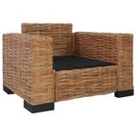 vidaXL Ensemble de canapés 3 Pièces avec coussins Rotin naturel