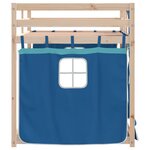 vidaXL Lit superposé avec rideaux bleu 90x200 cm bois pin massif
