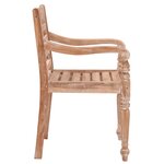 vidaXL Chaises Batavia lot de 8 blanc bois de teck solide délavé