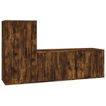 vidaXL Ensemble de meubles TV 2 Pièces Chêne fumé Bois d'ingénierie