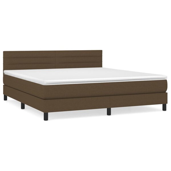 vidaXL Sommier à lattes de lit avec matelas Marron foncé 180x200 cm