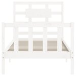 vidaXL Cadre de lit avec tête de lit blanc simple bois massif