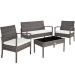 Tectake Salon de jardin SPARTE 4 places - gris