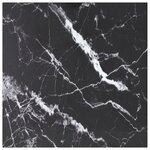 vidaXL Dessus de table noir 70x70 cm 6 mm verre trempé design marbre