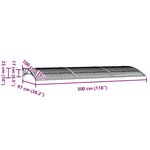 vidaXL Auvent de porte Noir 300x100 cm Polycarbonate