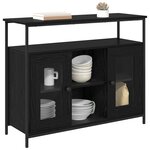 vidaXL Buffet Chêne noir 100 x 35 x 80 cm Bois d'ingénierie