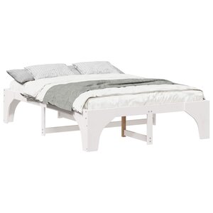 vidaXL Cadre de lit Blanc 150 x 200 cm Pin massif