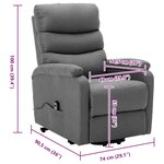 vidaXL Fauteuil Gris clair Tissu