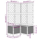vidaXL Jardinière avec treillis Marron 80x80x136 cm PP