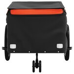 vidaXL Remorque de vélo noir et orange 45 kg fer