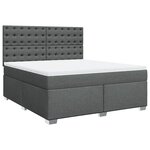 vidaXL Sommier à lattes de lit avec matelas Gris foncé 180x200cm Tissu