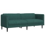 vidaXL Canapé à 3 places vert foncé tissu