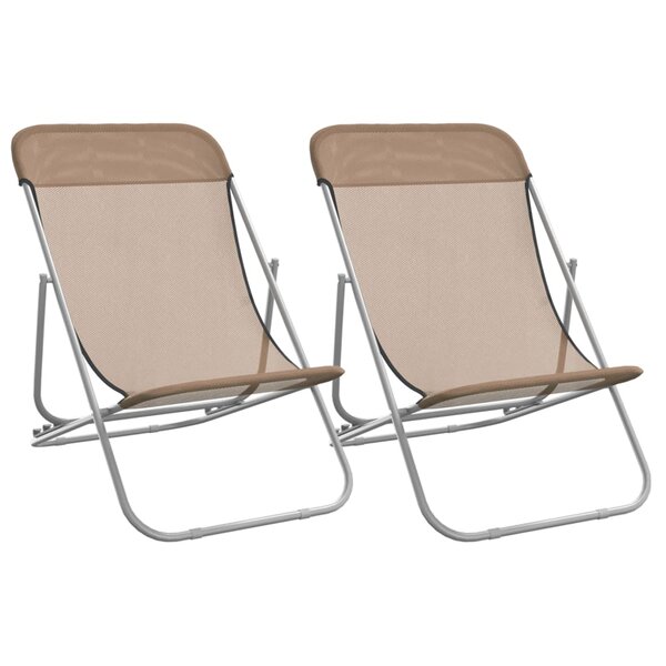 vidaXL Chaises plage pliantes lot de 2 textilène acier enduit poudre