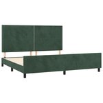 vidaXL Cadre de lit avec tête de lit Vert foncé 200x200 cm Velours