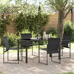 vidaXL Ensemble de salle à manger pour jardin 5 Pièces Noir