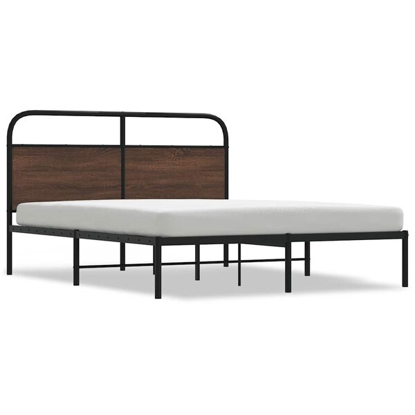 vidaXL Cadre de lit sans matelas 150x200 cm chêne marron