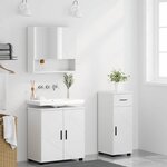 vidaXL Ensemble de mobilier de salle de bain avec tiroir 3 Pièces Blanc