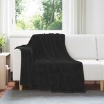 vidaXL Jeté Noir 150 x 200 cm Toison