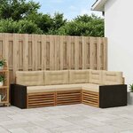 vidaXL Ensemble de canapés d'extérieur 4 pc Naturel et Beige Polyester