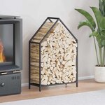 vidaXL Portant de bois chauffage noir 60x25x90 cm