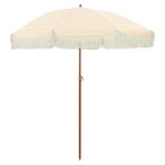 vidaXL Parasol Jaune et blanc Ø 160 x 195 cm Acier