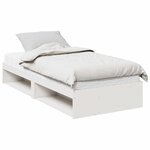 vidaXL Lit de jour avec matelas blanc 90x200 cm bois de pin massif