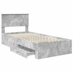 vidaXL Cadre de lit Gris béton 90 x 200 cm Bois d'ingénierie