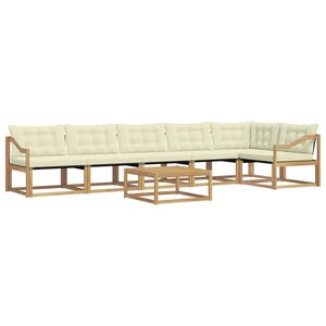 vidaXL Ensemble de canapés d'extérieur 7 pc Blanc et crème