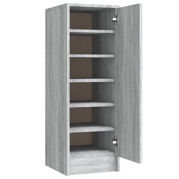 vidaXL Meuble à chaussures Sonoma gris 32x35x92 cm Bois d'ingénierie