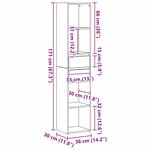 Bibliothèque modulable vidaXL Noir Chêne 36x30x171 cm Bois d'ingénierie