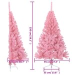 vidaXL Demi sapin de Noël artificiel avec support Rose 150 cm PVC