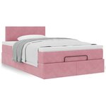 vidaXL Cadre de lit ottoman avec matelas rose 120x200 cm velours