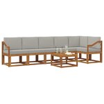 vidaXL Ensemble de canapés d'extérieur 7 Pièces Gris Naturel et Clair