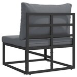 vidaXL Mobilier de jardin avec coussin avec oreiller Noir Aluminium