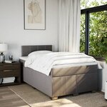 vidaXL Sommier à lattes de lit avec matelas taupe 120x190 cm tissu