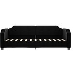 vidaXL Lit de jour avec matelas noir 90x200 cm tissu