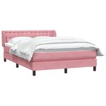 vidaXL Sommier à lattes de lit avec matelas rose 160x210 cm velours