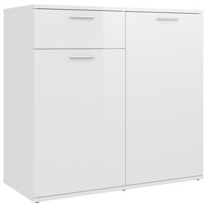 vidaXL Buffet blanc brillant 80x36x75 cm bois d'ingénierie