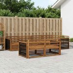 vidaXL Ensemble de canapés d'extérieur 7 Pièces Naturel