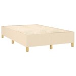 vidaXL Sommier à lattes de lit et matelas et LED Crème 120x200cm Tissu
