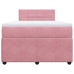 vidaXL Sommier à lattes de lit avec matelas Rose 120x200 cm Velours