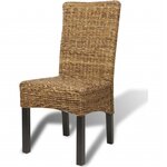 vidaXL Chaises à manger lot de 4 bois solide de manguier et abaca