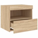 vidaXL Table de chevet avec lumières LED chêne sonoma 50x40x45 cm