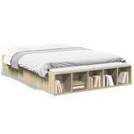 vidaXL Cadre de lit chêne sonoma 140x190 cm bois d'ingénierie