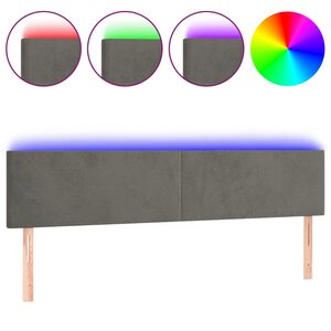 vidaXL Tête de lit à LED Gris foncé 180x5x78/88 cm Velours