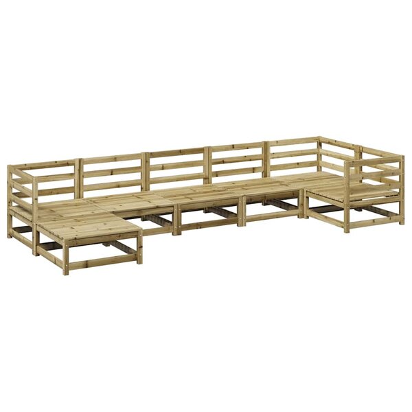 vidaXL Salon de jardin 7 Pièces bois de pin imprégné