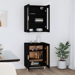 Vidaxl buffet haut noir 69 5x34x180 cm bois d'ingénierie