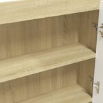 vidaXL Armoire à miroir de salle de bain 80x15x60cm MDF Blanc et chêne