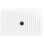 vidaXL Cabinet de chevet mural 2 Pièces Blanc brillant 33 x 34 5 x 20 cm