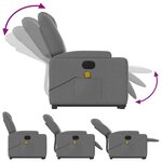 vidaXL Fauteuil inclinable de massage électrique Gris foncé Tissu